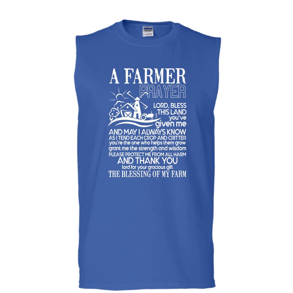 A Farmer Prayer T Shirt, Coolest Farmer T Shirt, Cool T Shirt (Men's Cotton Sleeveless)