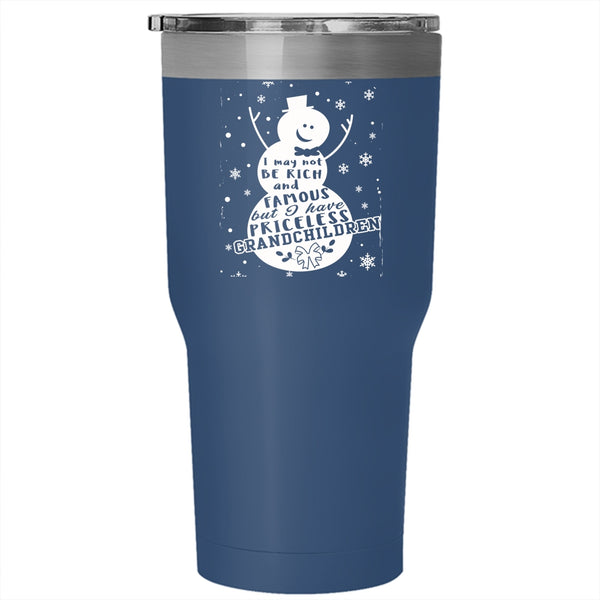 I Have Priceless Grandchildren Tumbler 30 oz Stainless Steel, Christmas Gift For Grandparent Travel Mug
