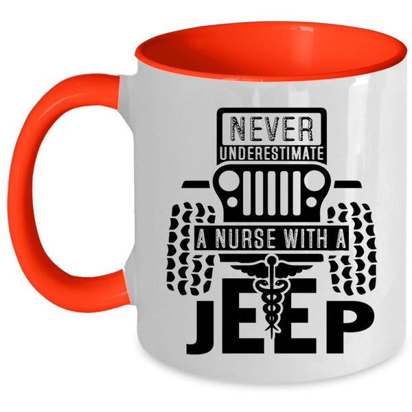 Cool Gift For Nurses Coffee Mug, A Nurse With A Jeep Accent Mug
