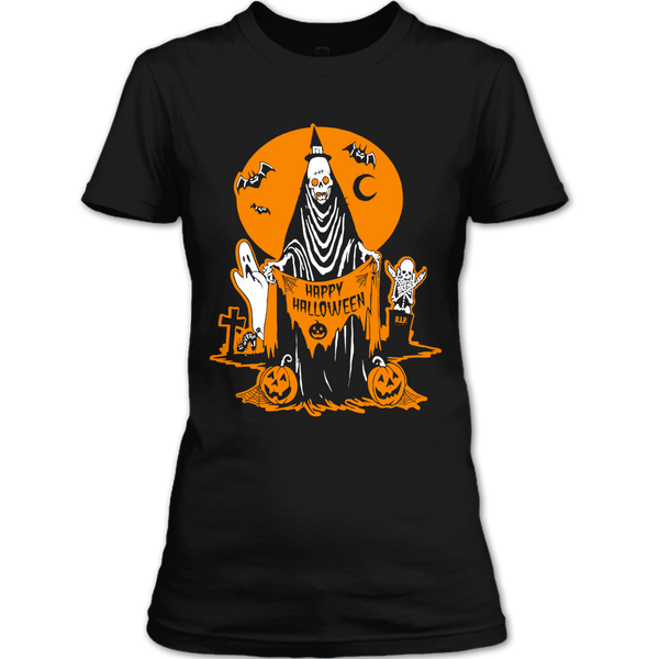 A black t-shirt with the shopify logo