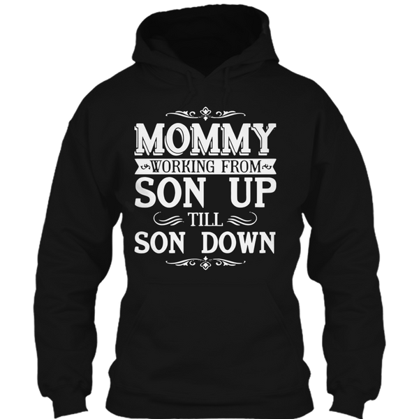 A black t-shirt with the shopify logo