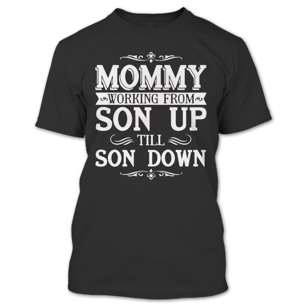 A black t-shirt with the shopify logo