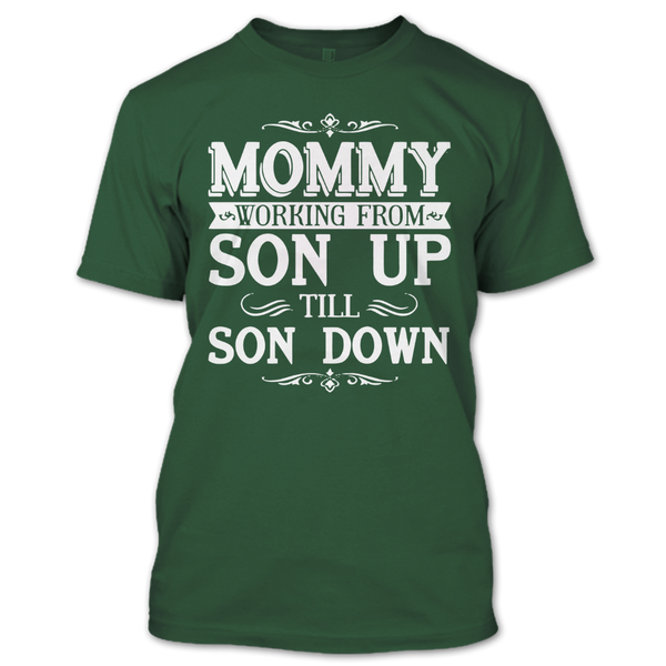 A black t-shirt with the shopify logo