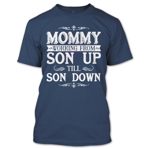 A black t-shirt with the shopify logo