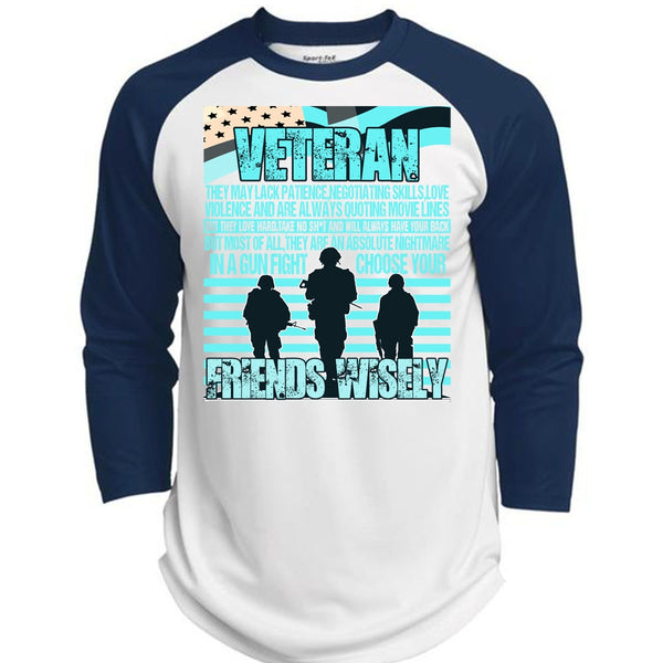 Friends Wisely T Shirt, I Love Veteran T Shirt, Awesome T-Shirts  (Polyester Game Baseball Jersey)