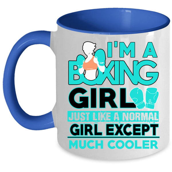 Cool Boxer Coffee Mug, I'm A Boxing Girl Accent Mug