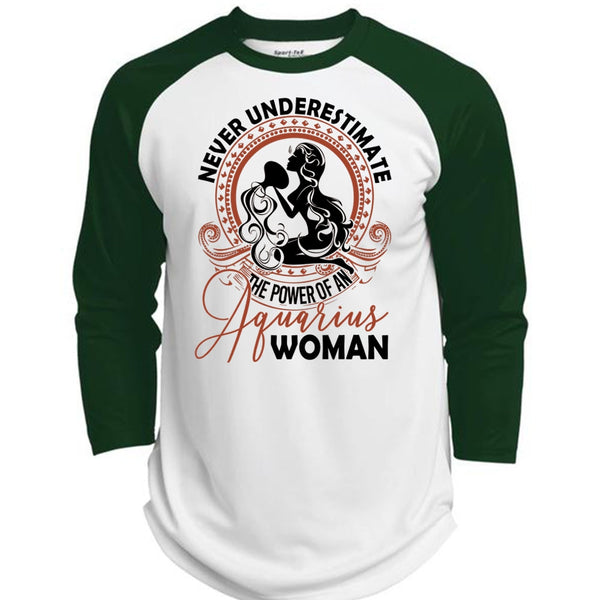 The Power Of An Aquarius Woman T Shirt, I Love Aquarius T Shirt, Awesome T-Shirts  (Polyester Game Baseball Jersey)