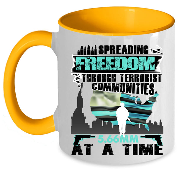 Cool Gift For Americans Coffee Mug, American Flag Accent Mug