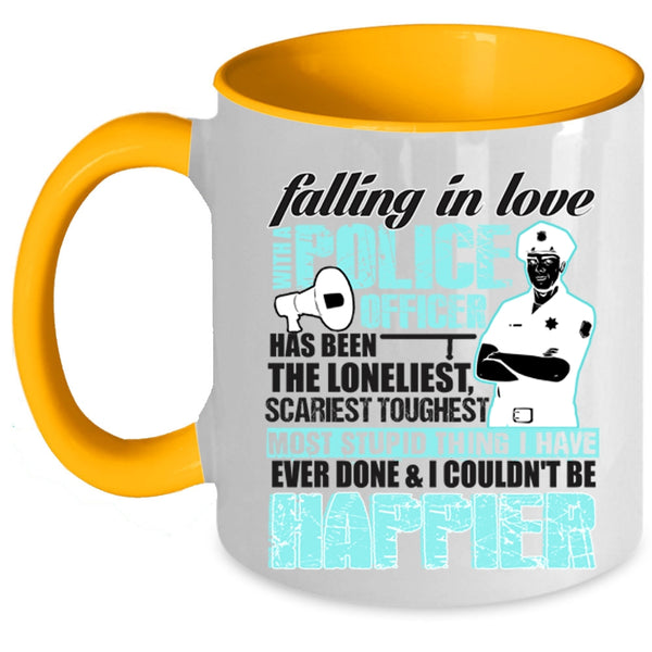 I Love My Police Officer Coffee Mug, Falling In Love With A Police Officer Accent Mug