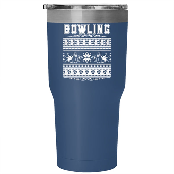 Bowling Tumbler 30 oz Stainless Steel, Make An Ugly Christmas Travel Mug