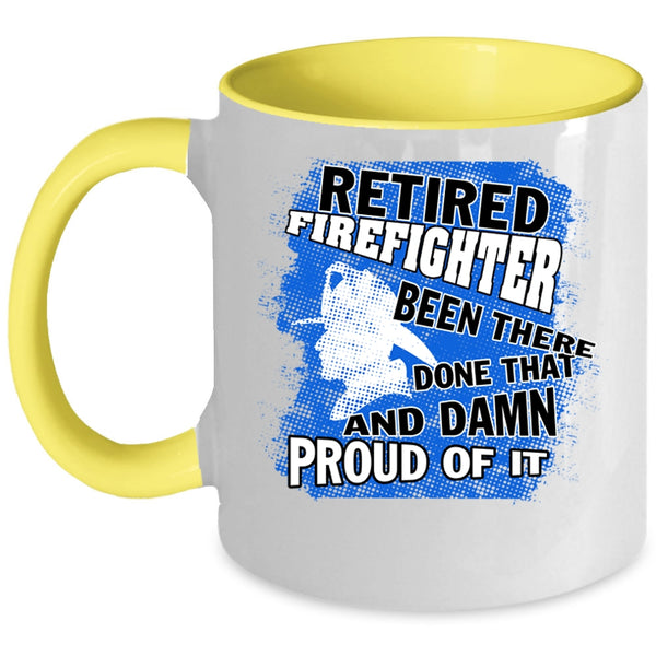 Cool Gift For Grandpa Coffee Mug, Retired Firefighter Accent Mug