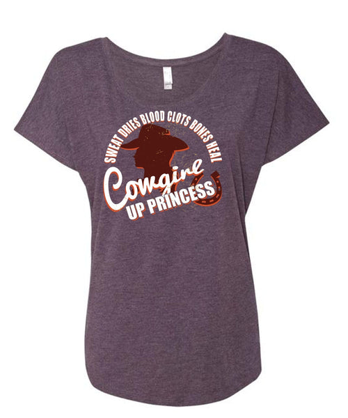 Heal Cowgirls Up Princess T Shirt, Sweat Dries Blood Clots Bones T Shirt, Cool Shirt (Ladies' Triblend Dolman Sleeve)