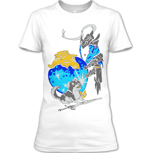 A black t-shirt with the shopify logo