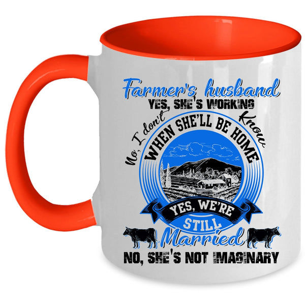 Cool Just Married Coffee Mug, Farmer's Husband Accent Mug