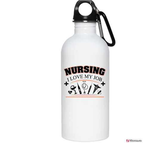Cool Nursing 20 oz Stainless Steel Bottle,I Love My Job Outdoor Sports Water Bottle