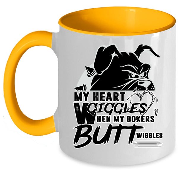When My Boxers Butt Wiggles Coffee Mug, My Heart Giggles Accent Mug
