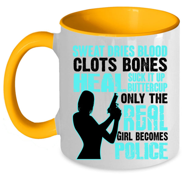 Awesome Girls Coffee Mug, Only The Real Girl Becomes Police Accent Mug