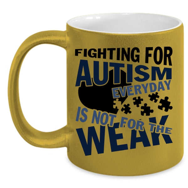 Cute Autism Child Coffee Mug, Fighting For Autism Everyday Accent Mug