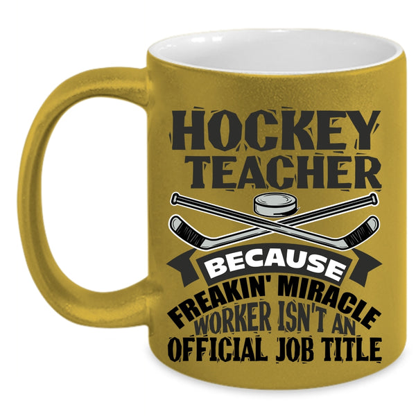 Awesome Hockey Teacher Coffee Mug, Hockey Teacher Accent Mug