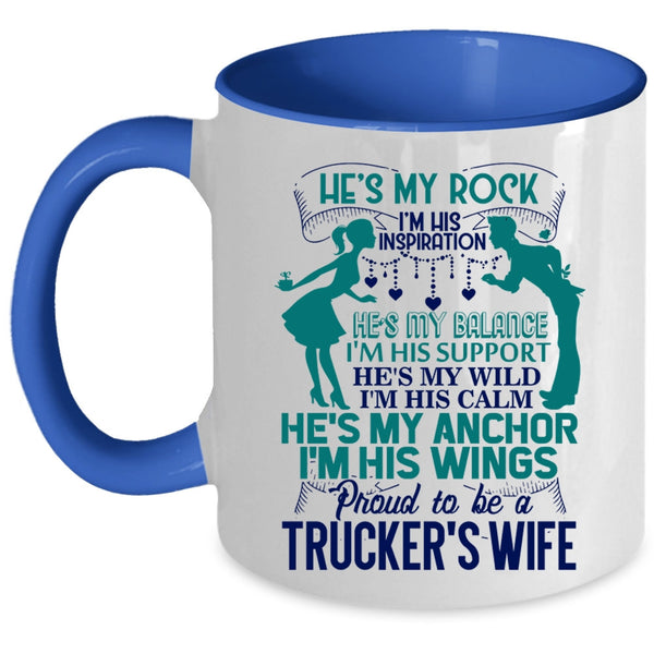 I Love Trucker's Wife Coffee Mug, Proud To Be A Trucker's Wife Accent Mug