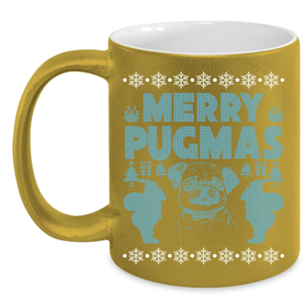 Merry Pugmas Coffee Mug, Christmas Gift For Pug Lover Coffee Cup