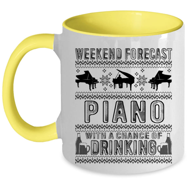Chance Of Drinking Coffee Mug, Weekend Forecast Piano Accent Mug