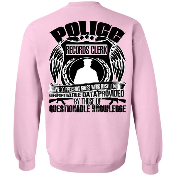 I Love Police T Shirt, Police Records Clerk Sweatshirt