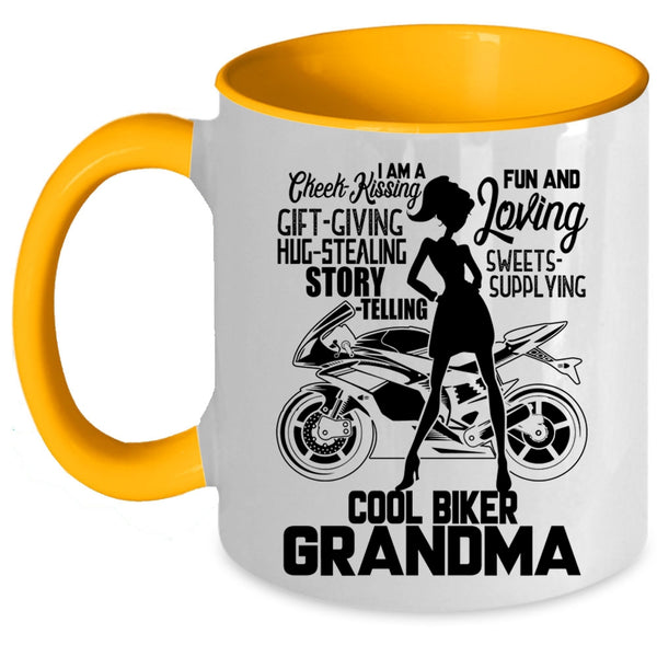 Cool Biker Grandma Coffee Mug, I Am A Cool Biker Grandma Accent Mug