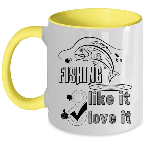 I Love Fishing Coffee Mug, Fishing Accent Mug