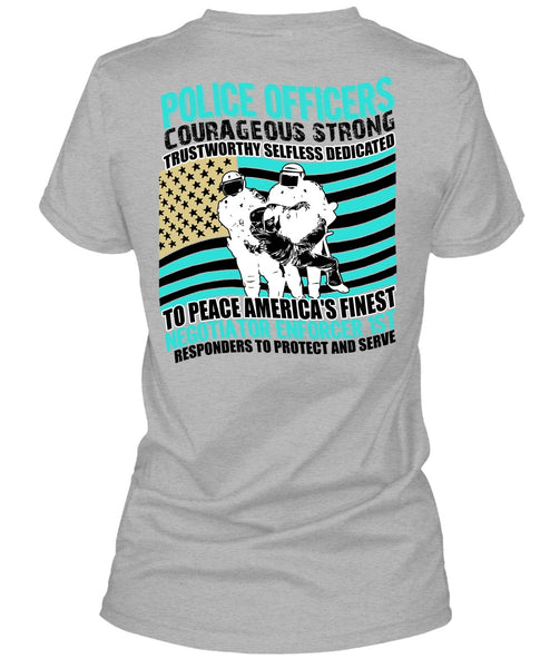 Police Officers Courageous Strong T Shirt, I Love Police T Shirt