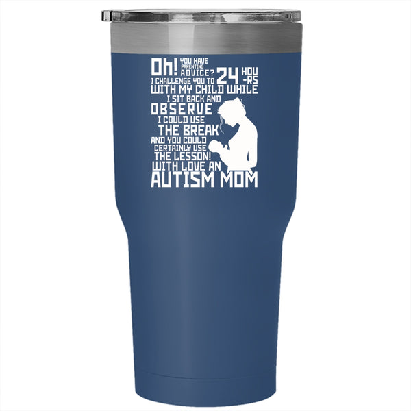 Love An Autism Mom Tumbler 30 oz Stainless Steel, Cute Mom Travel Mug