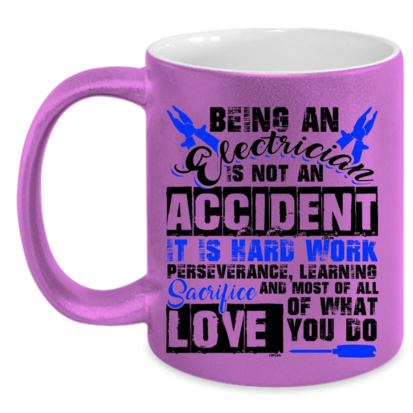 Cool Job Title Coffee Mug, Being An Electrician Is Not An Accident Accent Mug