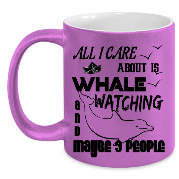 Outdoor Activity Coffee Mug, I Love Whale Watching Accent Mug