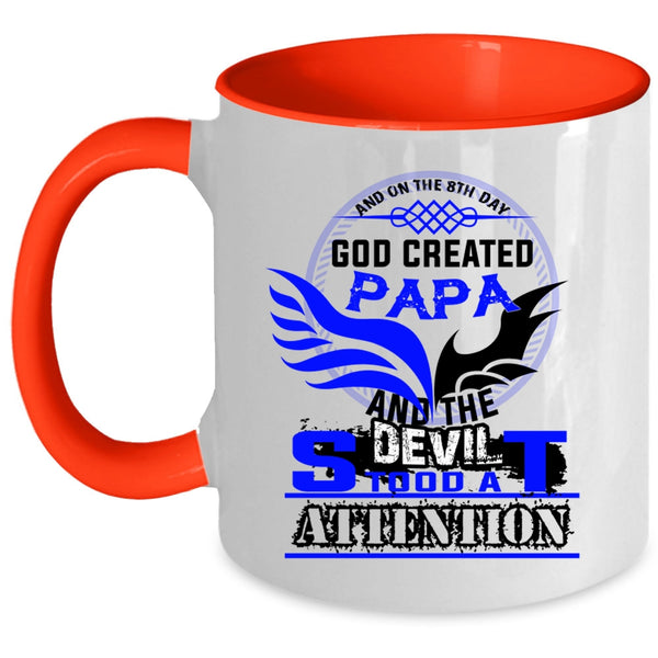 Best Dad Ever Coffee Mug, On The 8th Day God Created Papa Accent Mug