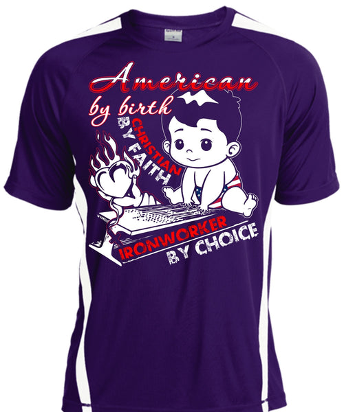 American By Birth T Shirt, Ironworker By Choice T Shirt, Cool Shirt