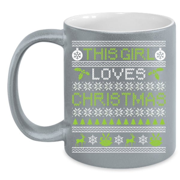 This Girl Loves Christmas Coffee Mug, Beautiful Girls Coffee Cup