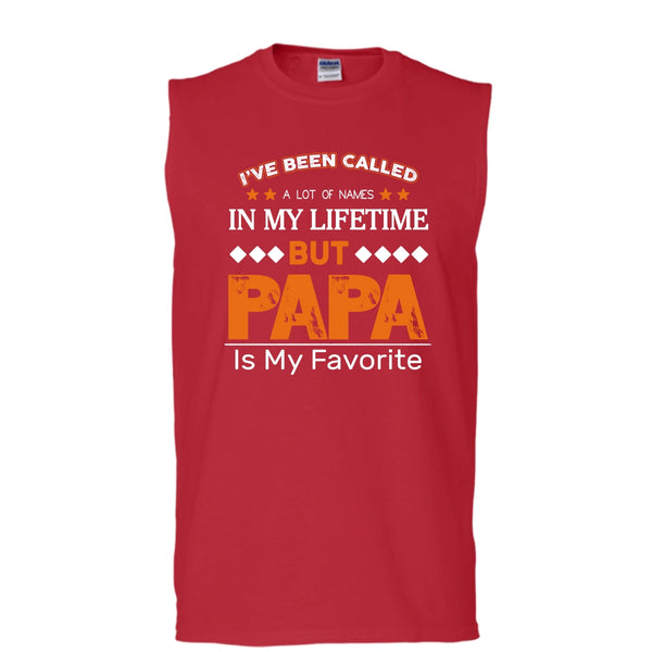 Papa Is My Favorite Name Shirt, Father's Day Shirt (Men's Cotton Sleeveless)