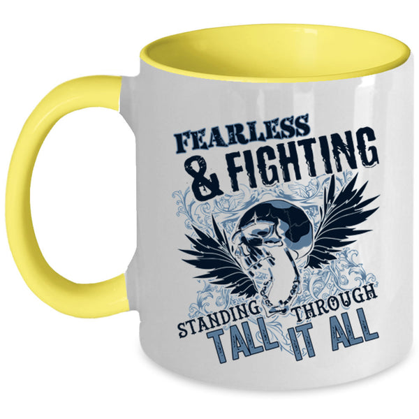 Cool Gift For Veteran Coffee Mug, Fearless And Fighting Accent Mug