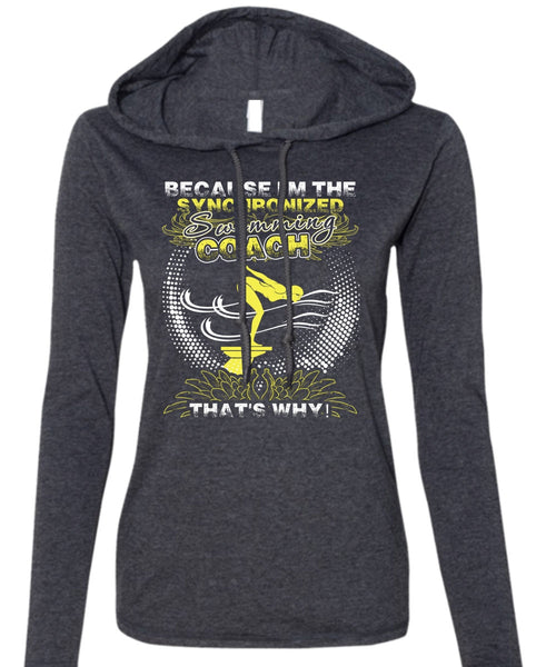 Swimming Coach T Shirt, Being A Swimmer T Shirt (Anvil Ladies Ringspun Hooded)