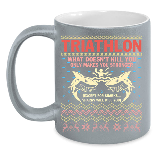 Triathlon Coffee Mug, Christmas Gift For Triathlon Coffee Cup