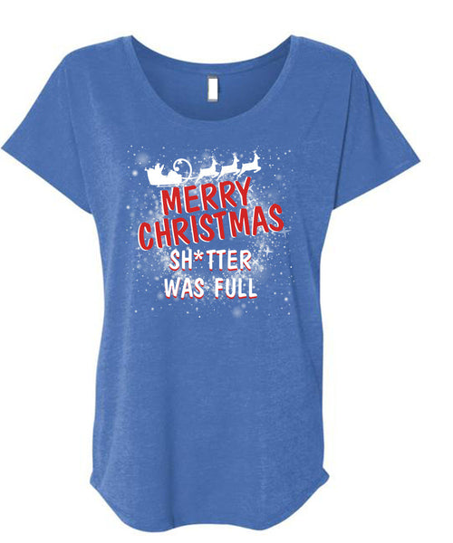 Merry Christmas T Shirt, This Girl Loves Christmas T Shirt, Cool Shirt (Ladies' Triblend Dolman Sleeve)