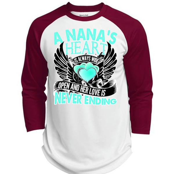 A Nana's Heart Is Always Wide T Shirt, I Love Nana T Shirt, Awesome T-Shirts  (Polyester Game Baseball Jersey)