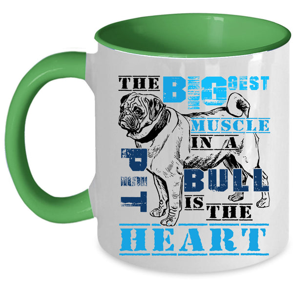 The Heart Coffee Mug, The Biggest Muscle In A Pit Bull Accent Mug