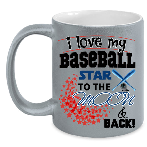 Cool Baseball Player Coffee Mug, I Love My Baseball Star Accent Mug