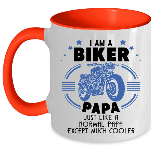 Cool Papa Coffee Mug, I Am A Biker Papa Accent Mug