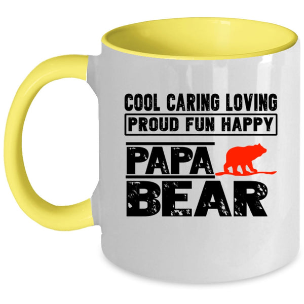 Papa Bear Coffee Mug, Cool Caring Loving Proud Fun Happy Accent Mug