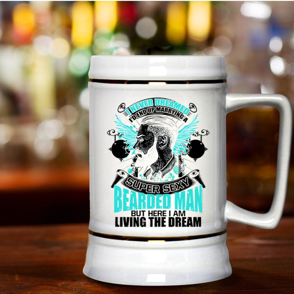 Bearded Man's Wife Beer Stein 22oz, I'd End up Marrying A Bearded Man Beer Mug