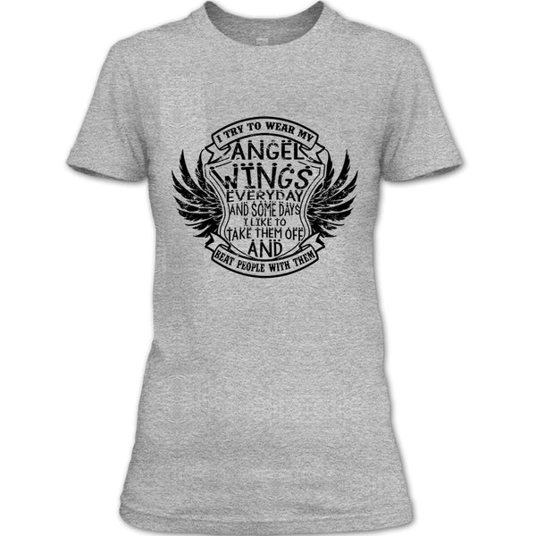 I Try To Wear My Angle Wings T Shirt, Coolest Angels Wings T Shirt