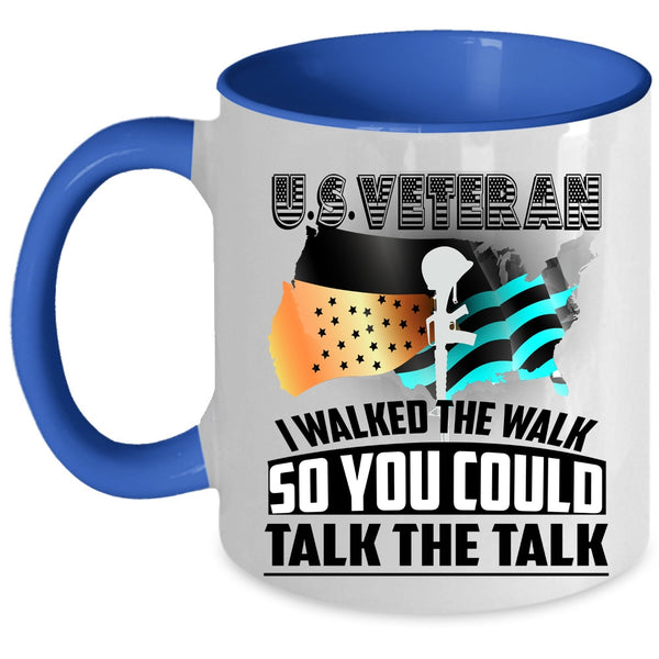 American Flag Coffee Mug, U.S Veteran Accent Mug