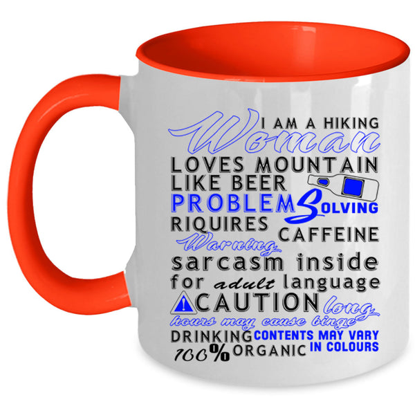 Loves Mountain Coffee Mug, I Am A Hiking Woman Accent Mug